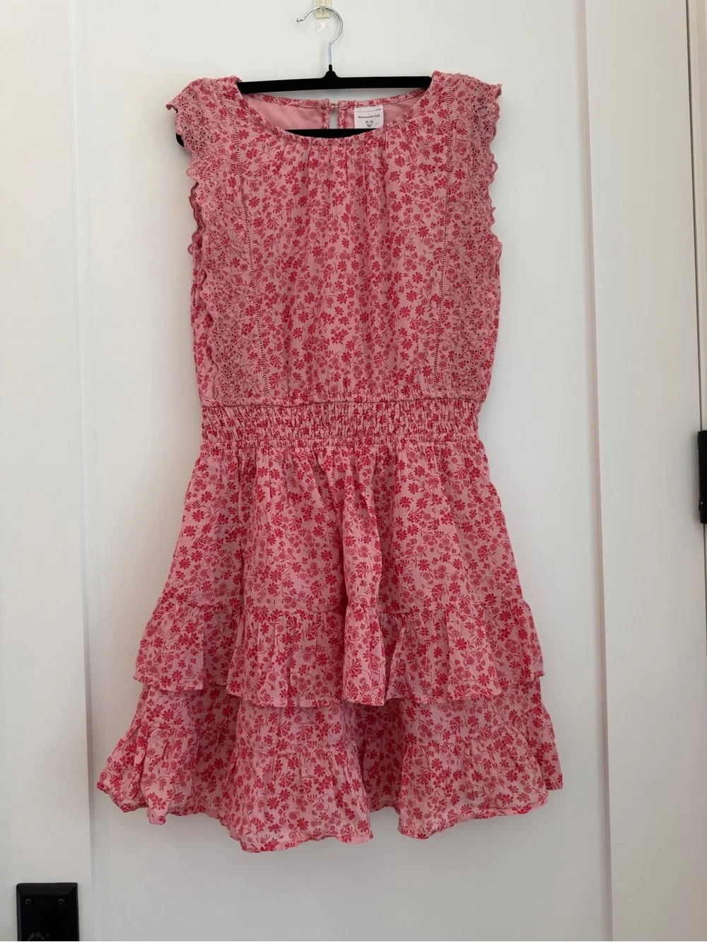 abercrombie kids Pink Floral Tiered Ruffle Dress
